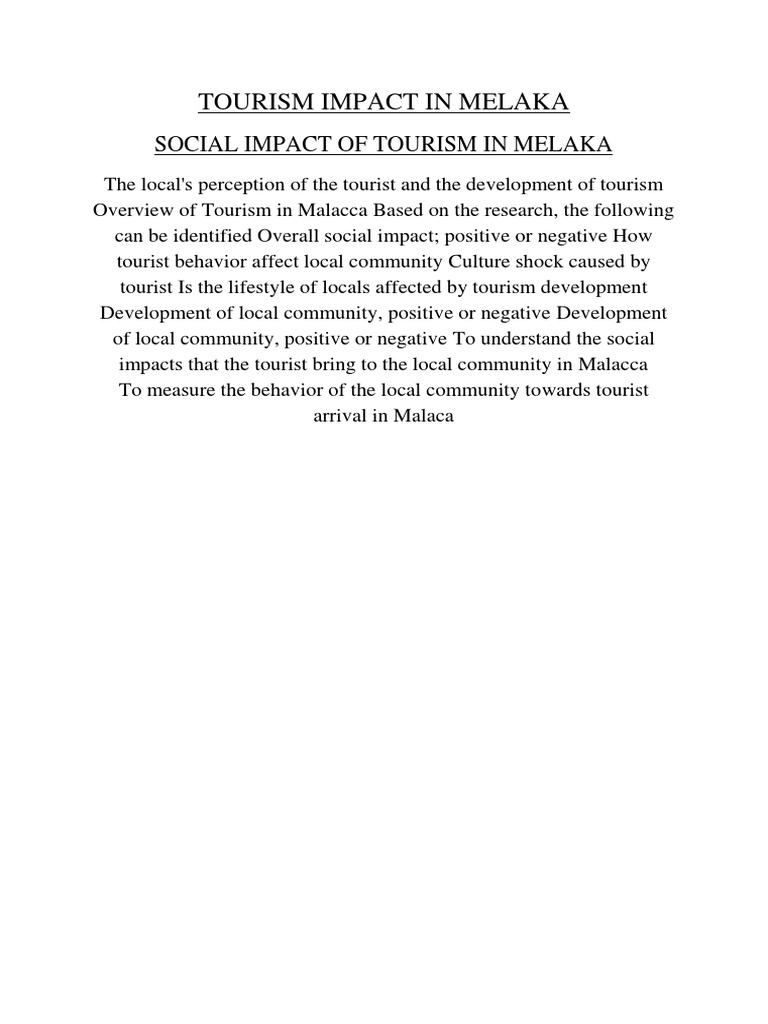 tourism in melaka pdf tourism industry in melaka